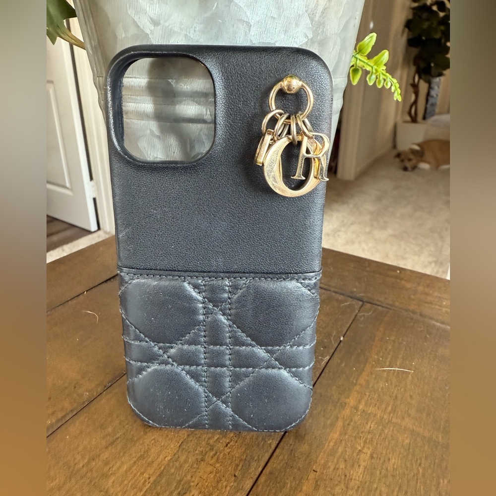EUC Dior Black and Gold iPhone 14/15 Case